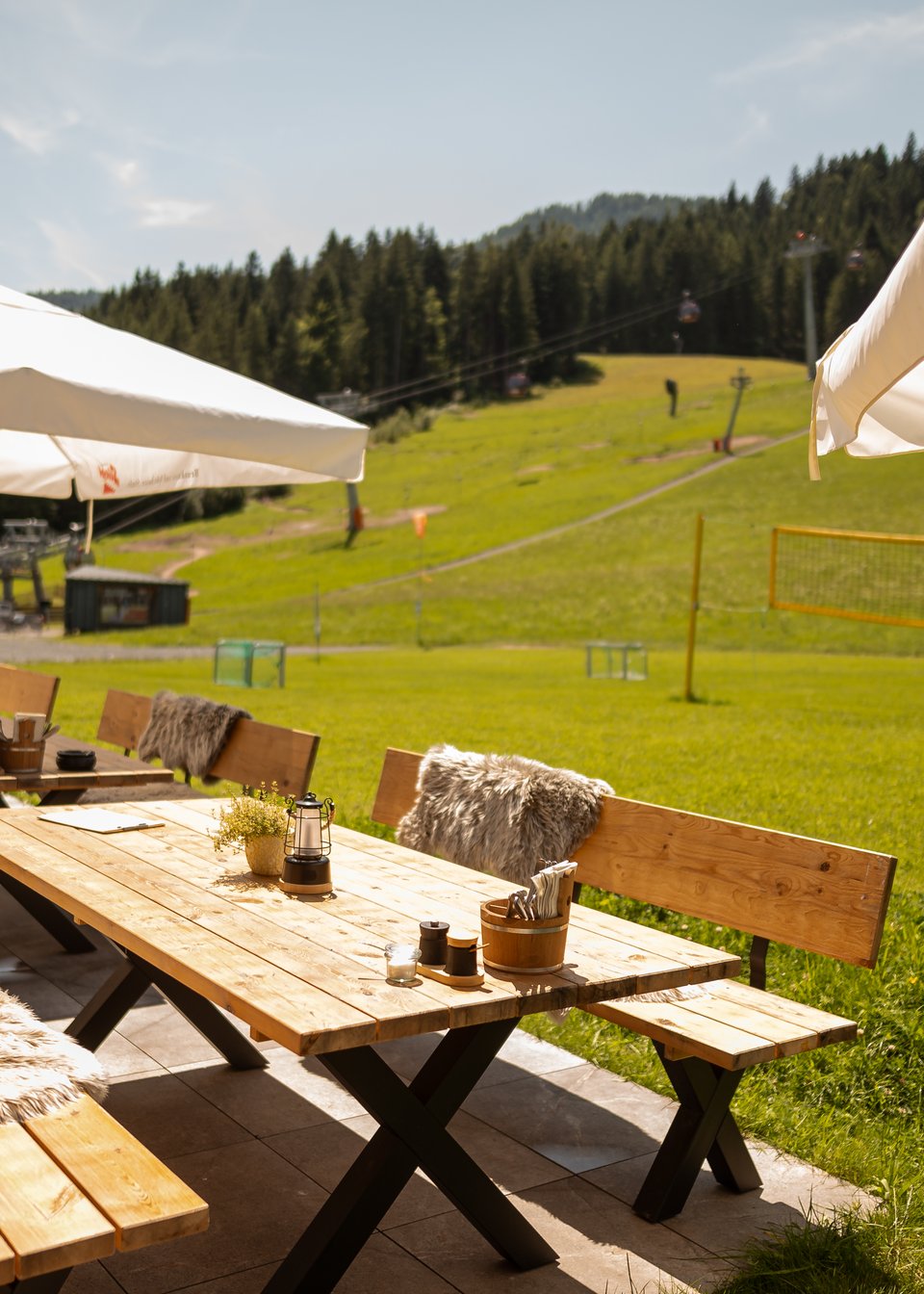 UPSIDEDOWN Restaurant Terrasse vom UpsideDown Fieberbrunn